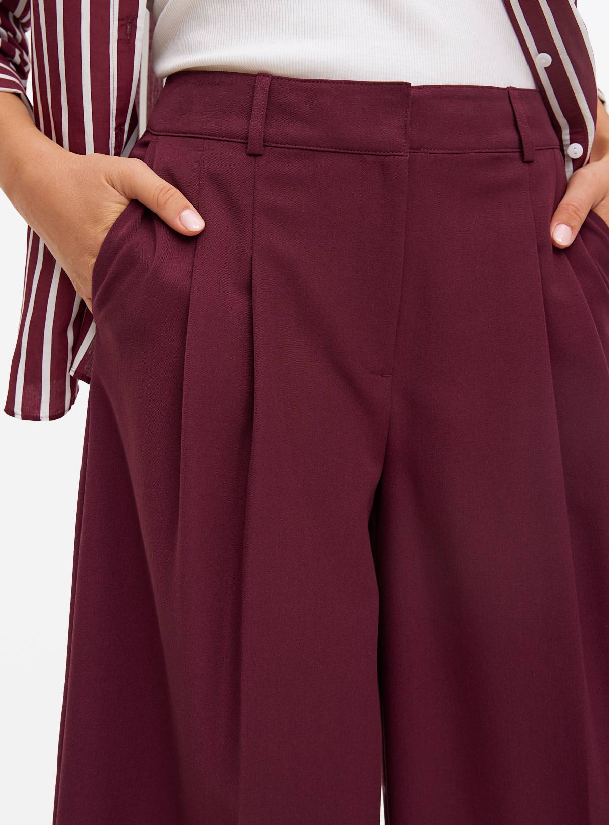 Burgundy Tailored Culottes 20 - Image 3